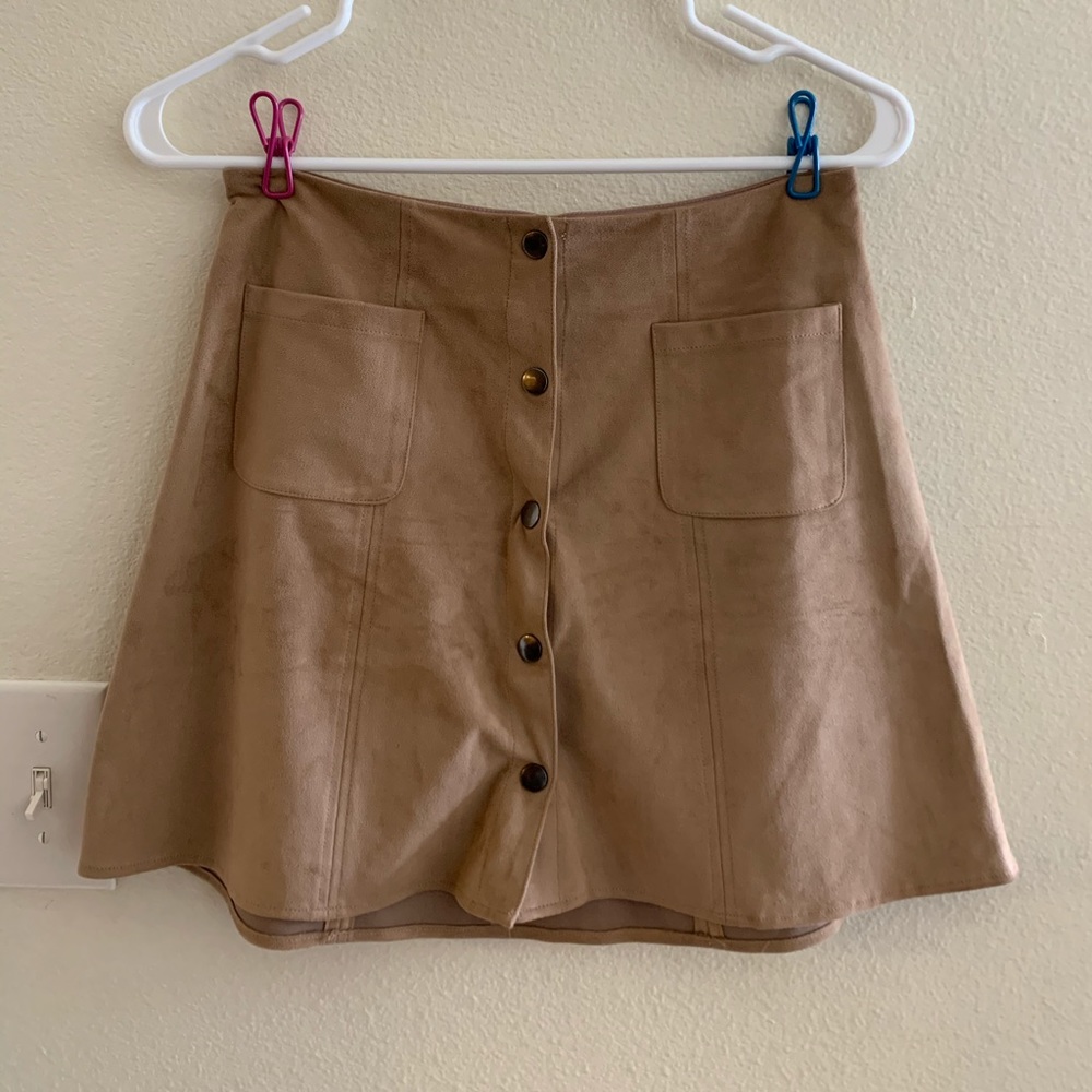 Suede mini skirt